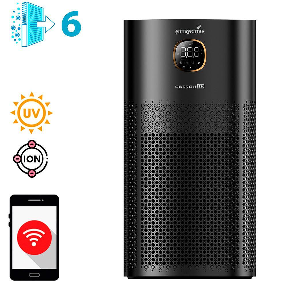 пречиствател за въздух OBERON 520 WiFi, черен цвят, за дома, офиса, купи онлайн  

5