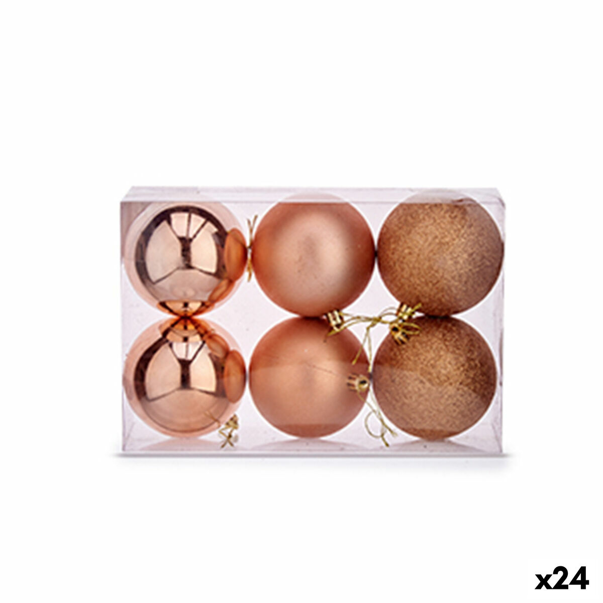 Christmas Balls Set Мед Пластмаса (8 x 9 x 8 cm) (24 броя) от Krist — продуктова снимка