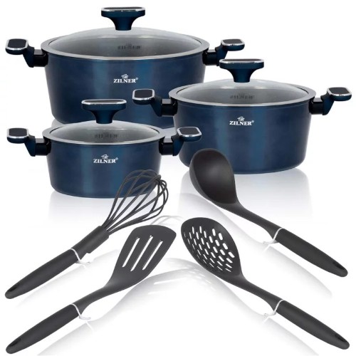 Комплект тенджери ZILNER ZL-8594, индукционни, син, поръчай онлайн  

8