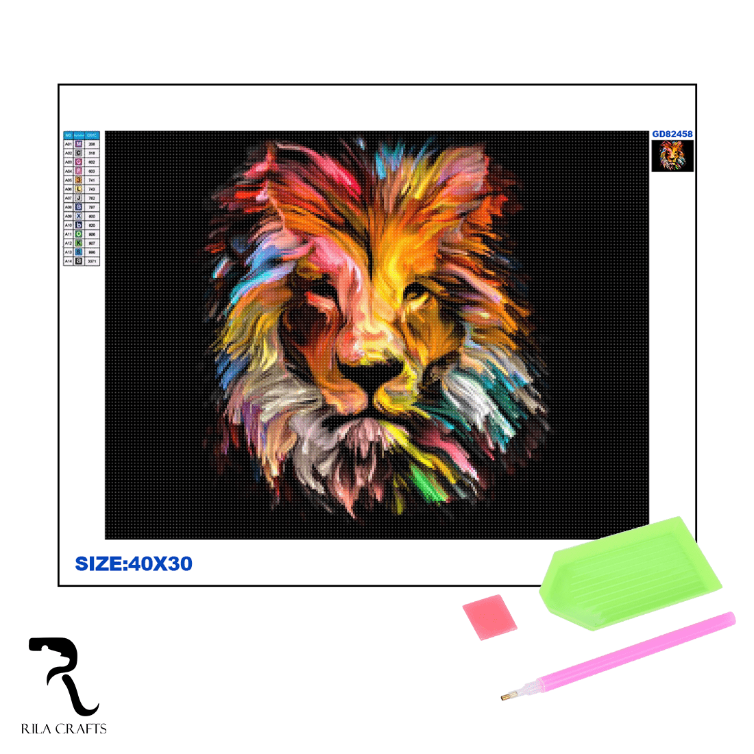 диамантена мозайка, лъв, гоблен, 30х40 см, арт, онлайн

13.