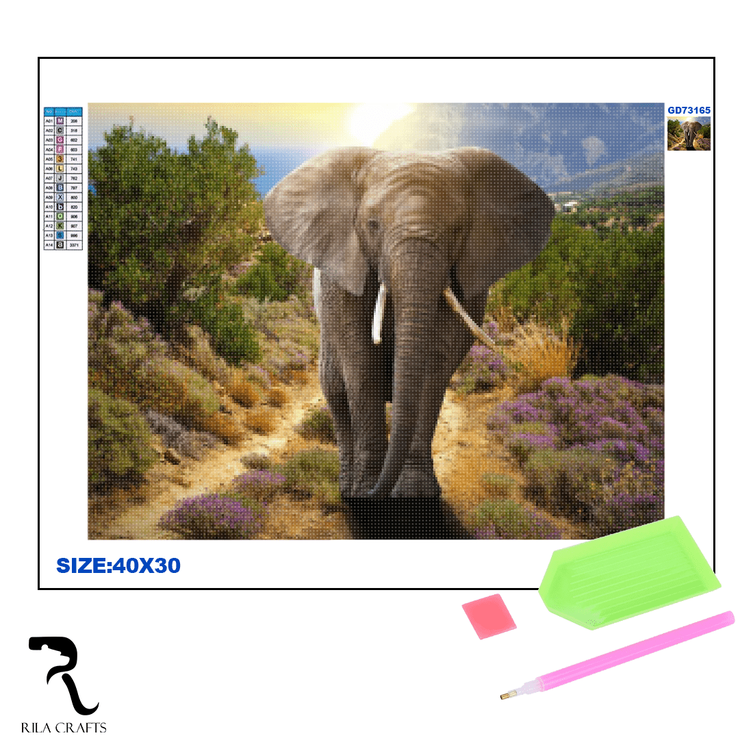 диамантена мозайка, слон, гоблен, 30х40 см, арт, онлайн

14.