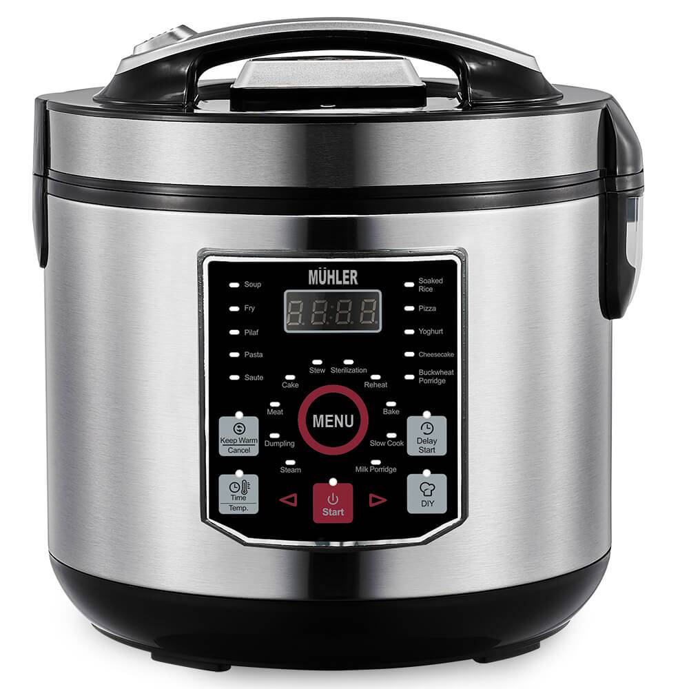 Електрически мултикукър MUHLER MLC-5020, 930W, 5L, 20 програми, LED дисплей, неръждаема стомана, незалепващо покритие — снимка