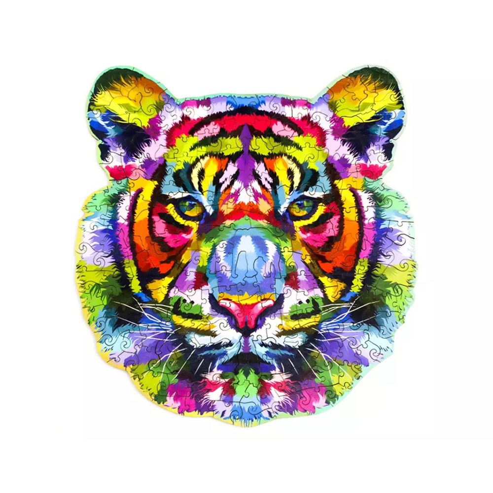 Дървен цветен пъзел под формата на Тигър Rila Crafts, Размер А3 — снимка