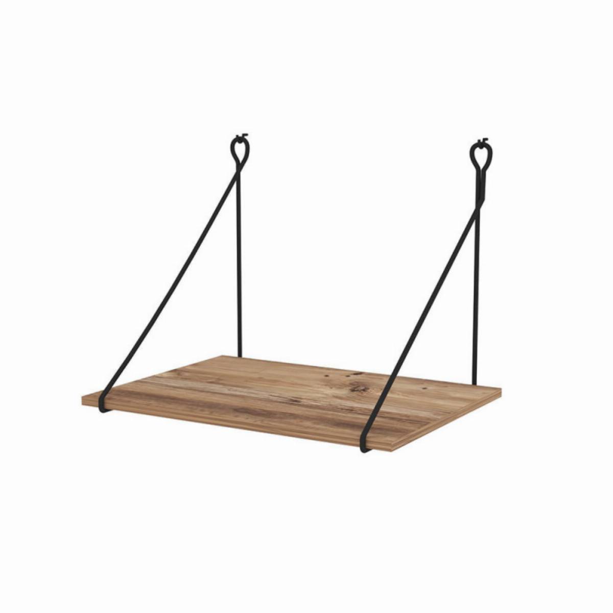 Стенно бюро Kalune Design 854KLN1506, 50х70 см, Меламиново покритие/метал, Кафяв/черен — продуктова снимка