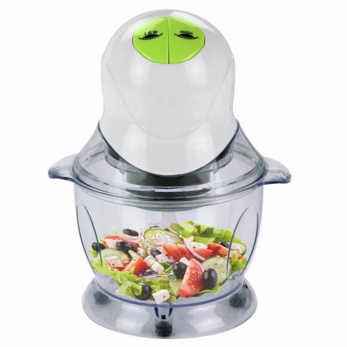 Чопър Rosberg R51111A, 400W, 1 L, 2 скорости, Нехлъзгащ се, Бял/зелен — снимка