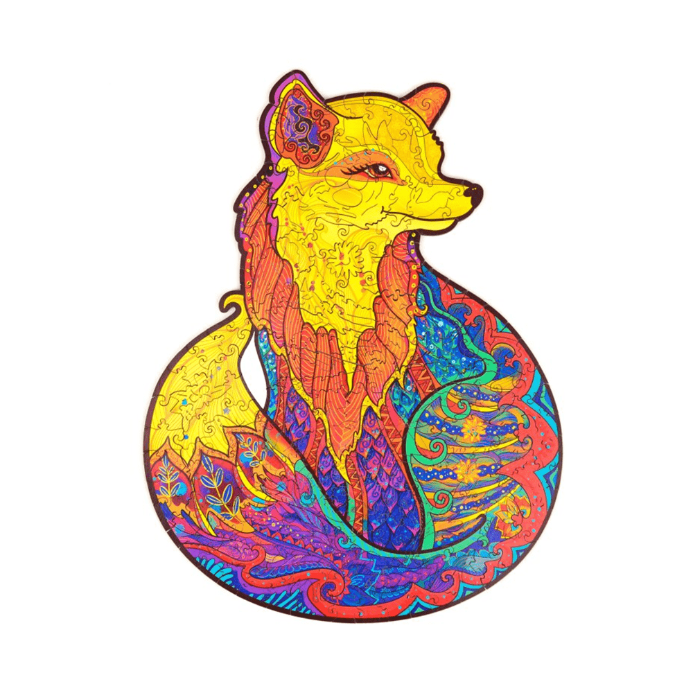 Дървен цветен пъзел под формата на Лисица Rila Crafts, Размер А3 — снимка