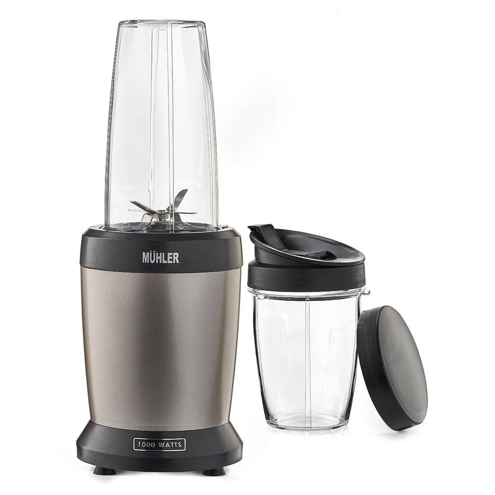 Нутри блендер Muhler MNB-1200, 1200W, 6 ножа, 2 чаши, Old Gold — снимка
