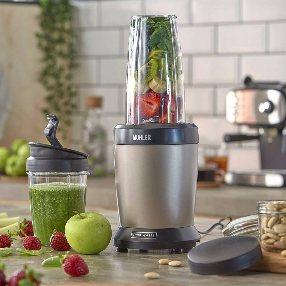 Снимка на Нутри блендер Muhler MNB-1200, 1200W, 6 ножа, 2 чаши, Old Gold, Potrebno, цена 27.21 лв