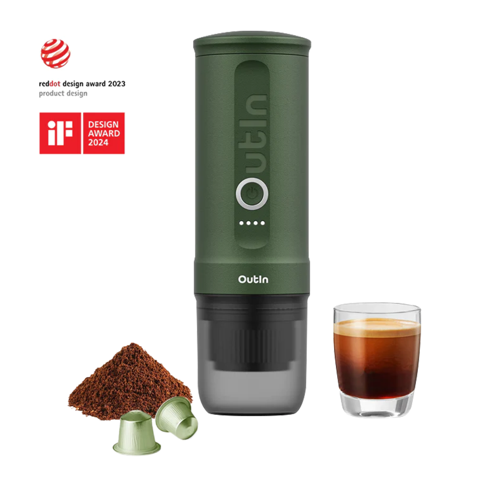Снимка на Преносима кафемашина Outin Nano, Forest Green, AirTrade, цена 102.42 лв