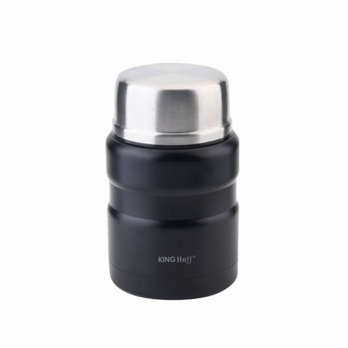 Термос за храна Kinghoff KH 1459, Инокс, Нечуплив, Черен — продуктова снимка