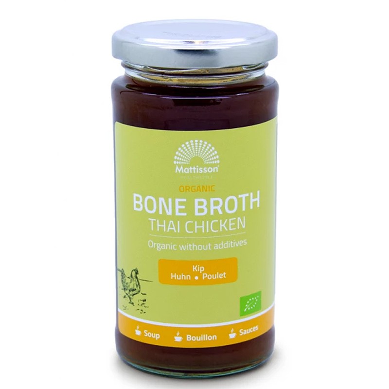 Пилешки костен бульон - био - Със зеленчуци, подправки и сол, 240 ml — снимка на продукта от Mattisson Healthstyle