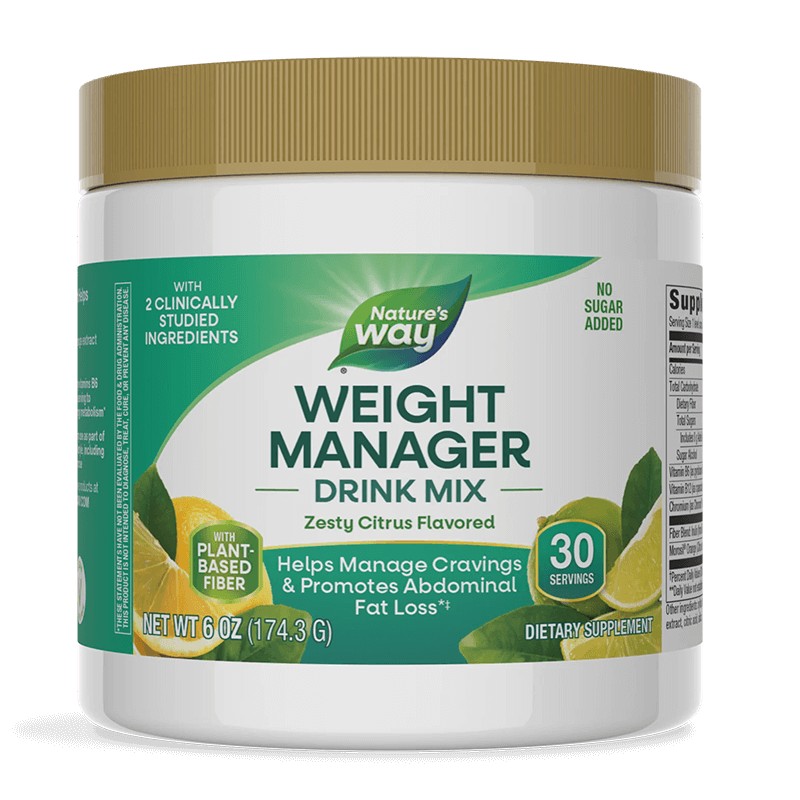 Формула за контрол на апетита, теглото и коремните мазнини - Weight Manager - 174.3 g прах, с вкус на цитрусови плодове от Natures Way — продуктова снимка
