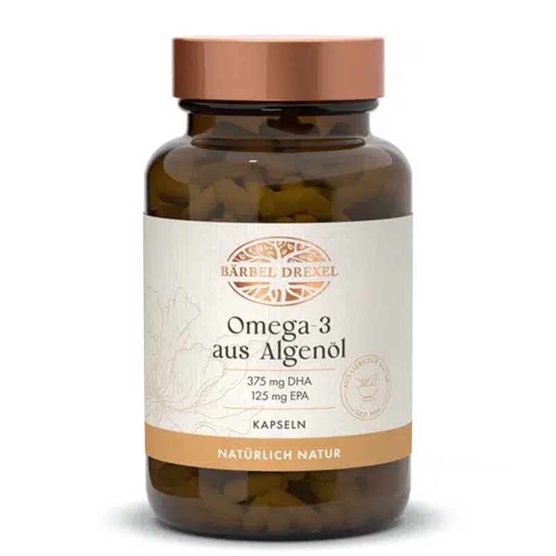 Омега-3 от водорасли (375 mg DHA/ 125 mg EPA) - За концентрация, зрение и здраво сърце, 500 mg х 30 капсули от Baerbel Drexel — продуктова снимка