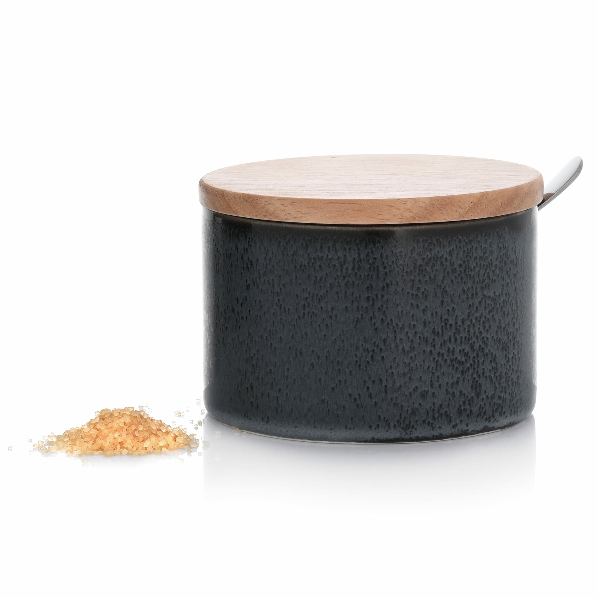 Захарница с капак и лъжица DUKA WAREWOOD, черен от DUKA — продуктова снимка