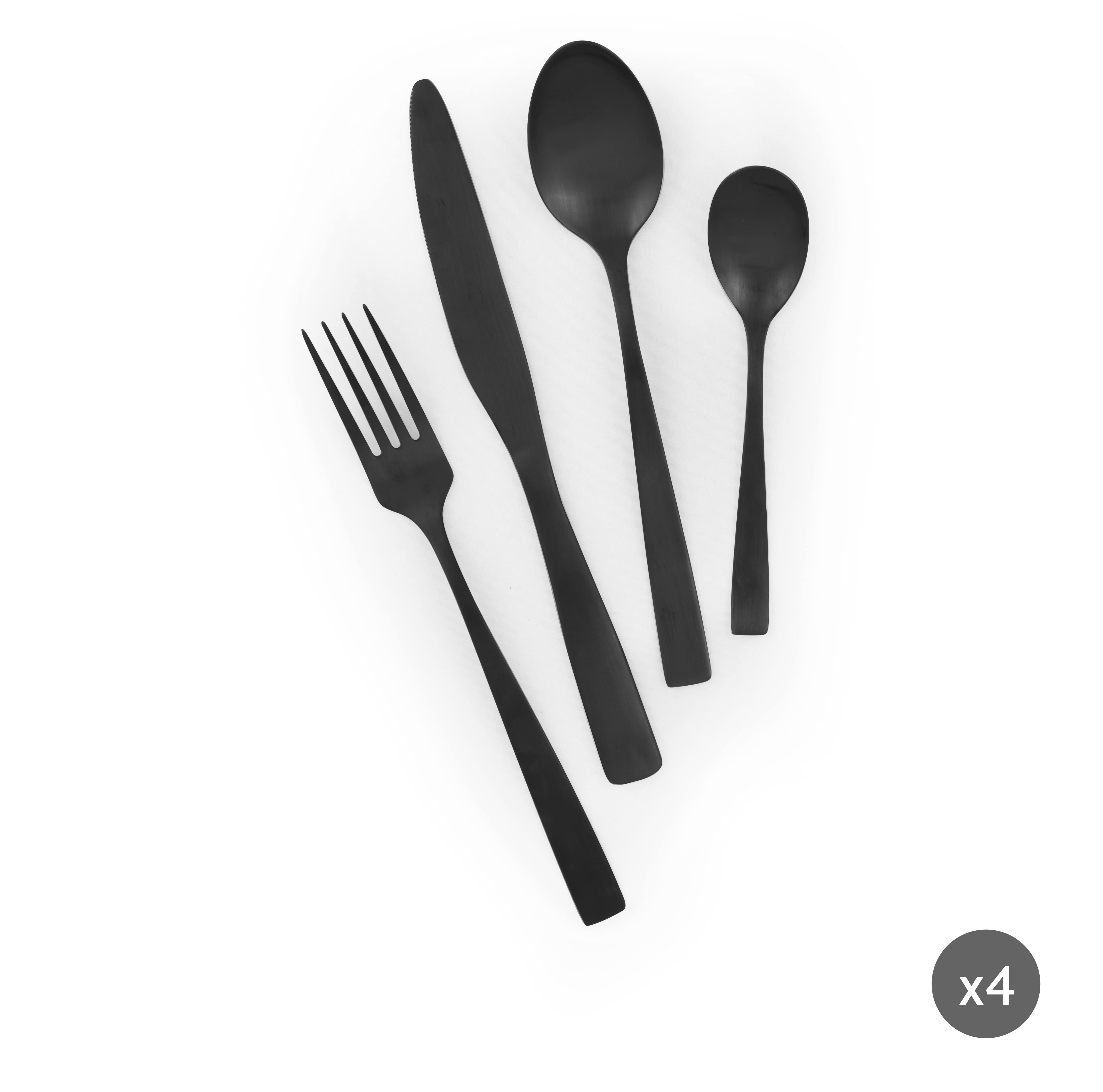 Прибори за хранене 16 части EXCELSA SHADOW, черен — снимка на продукта от EXCELSA