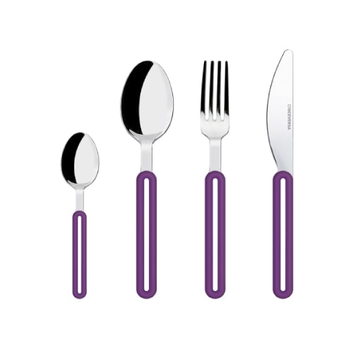 Прибори за хранене 24 части EXCELSA OFFSET, лилав от EXCELSA — продуктова снимка