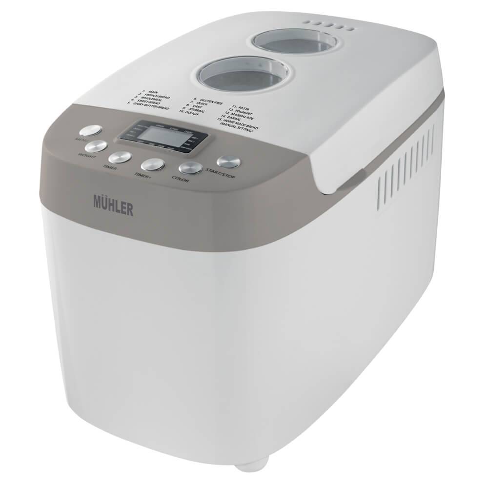 Хлебопекарна Muhler MBM-1509, бял-сив, две бъркалки — снимка