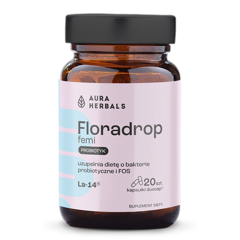 Снимка на Пробиотик за жени – Интимен баланс и чревно здраве Floradrop, 15 млрд. CFU, 20 капсули, Aura Herbals, цена 16.32 лв