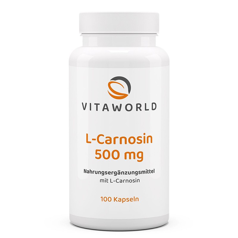 L-Карнозин 500 mg – Клетъчна защита и мозъчна функция, 100 капсули от Vita World — продуктова снимка