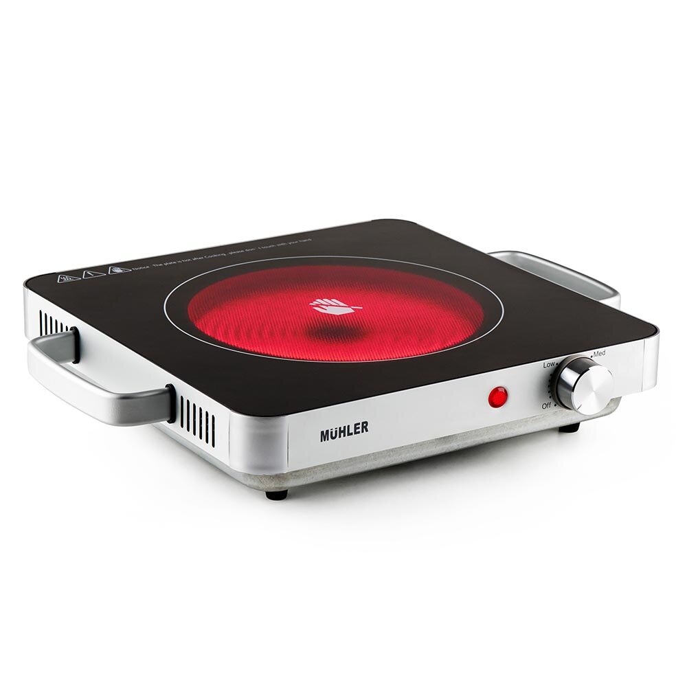 Керамичен котлон Muhler MHP-2088IS, 2000W, Термостат, Инокс — продуктова снимка