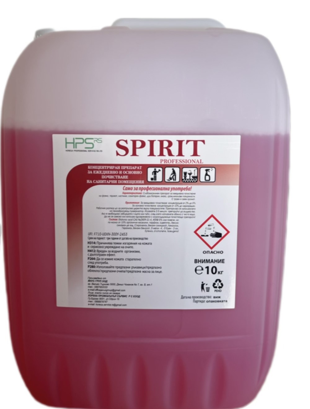 JG® Spirit 10 л. Концентрат за фаянс, теракота, мозайка, санитария, хром-никел и други киселиноустойчиви повърхности