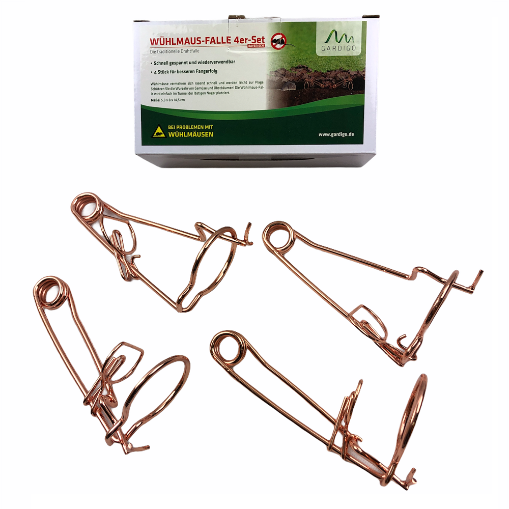 КОМПЛЕКТ 4 бр. Баварски капани за Къртици, Сляпо куче, Мишки, Полевки, Gardigo - Германия от GARDIGO  — продуктова снимка