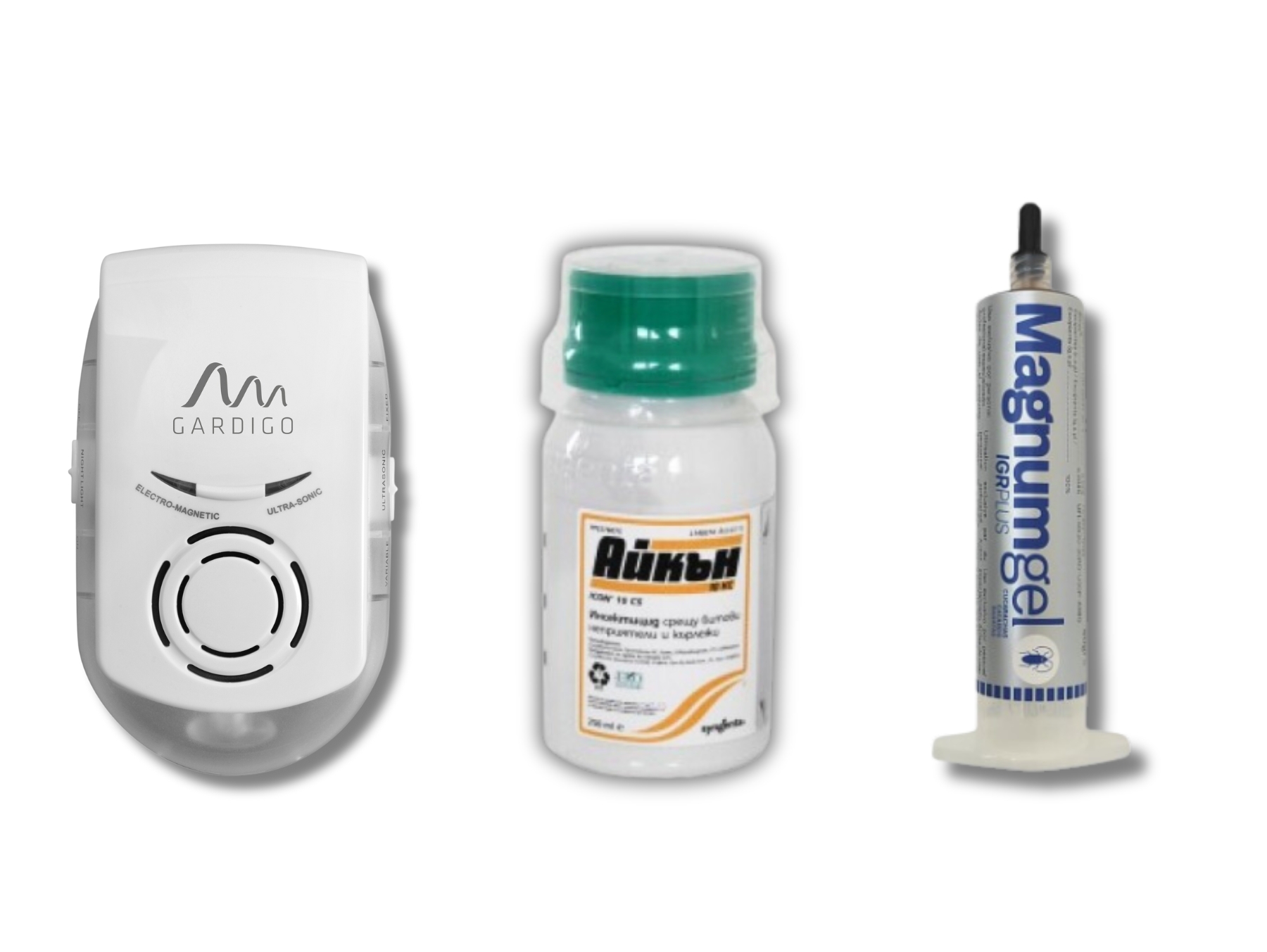 Снимка на КОМПЛЕКТ ЗА ХЛЕБАРКИ: АЙКЪН 10 КС, 250 мл. + Комбиниран уред Gardigo Plus за 230 кв. м. + Магнум Гел за Хлебарки, качествена марка, цена 57.84 лв