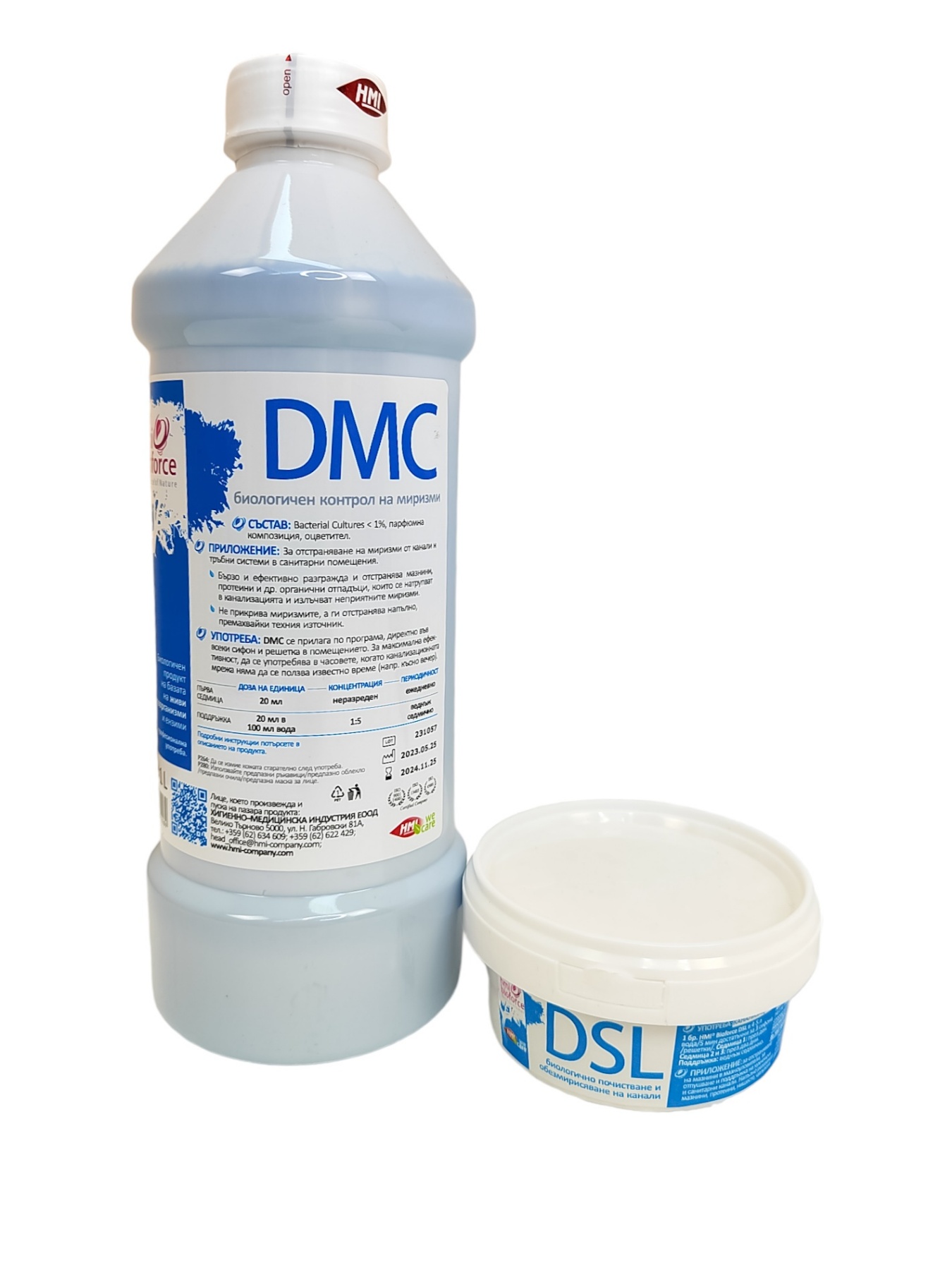 КОМПЛЕКТ: BIOFORCE DMC + BIOFORCE DSL Био отпушване, почистване и обезмирисяване на мазноуловители, канали — снимка на продукта от HMI - 