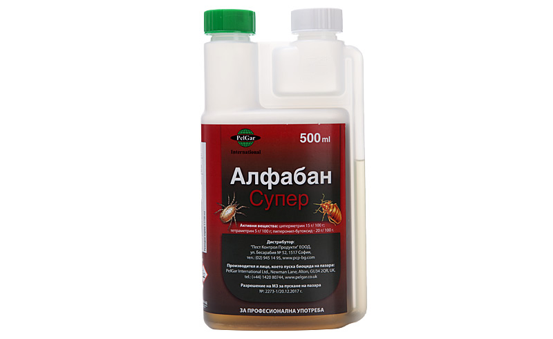 Снимка на Алфабан Супер за дървеници, хлебарки  и мухи - 500 мл., качествена марка, цена 77.83 лв