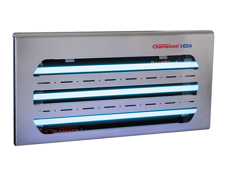 Инсектицидна лампа Хамелеон ВЕГА убиваща летящи насекоми (мухи, комари и др.) до 150 кв.м. — снимка на продукта от PestWest - 