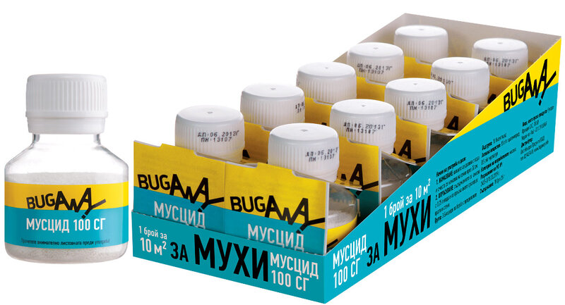 АКЦИЯ: 10 бр. Мусцид 100 СГ - 25 гр. Препарат за мухи  от BugAway — продуктова снимка