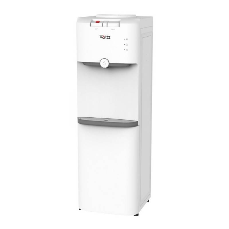Диспенсър за вода Voltz OV1449B, Компресорен, С шкаф, Защита от деца, 85/420W, 10-90C, Бял — снимка
