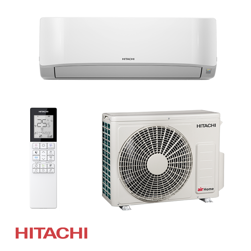 Инверторен климатик Hitachi AirHome 400 RAK-DJ25PHAE / RAC-DJ25PHAE, 9000 BTU, 21 м2, A++, Wi-Fi, R-32, Бял от Hitachi — продуктова снимка