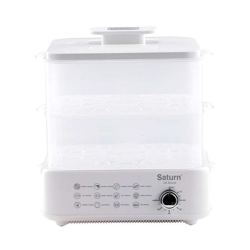 Уред за готвене на пара Saturn ST-EC1187, 1500W, 12 л, Автоматично спиране, Индикатор за ниво на водата, Бял — снимка на продукта от Saturn