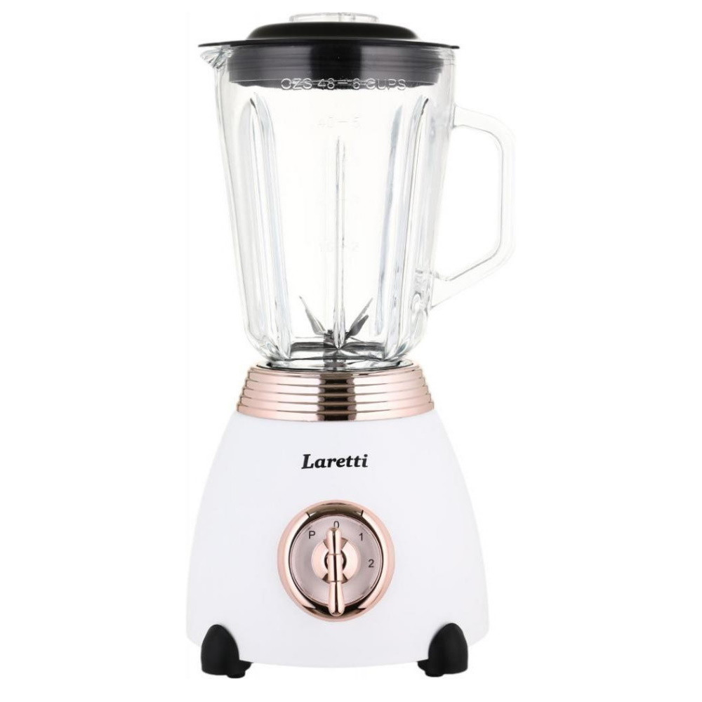 Блендер Laretti LR-FP7310, 500W, 1.5 л, Ножове от неръждаема стомана, 2 скорости + импулс, Заключващ механизъм, Бял от Laretti — продуктова снимка