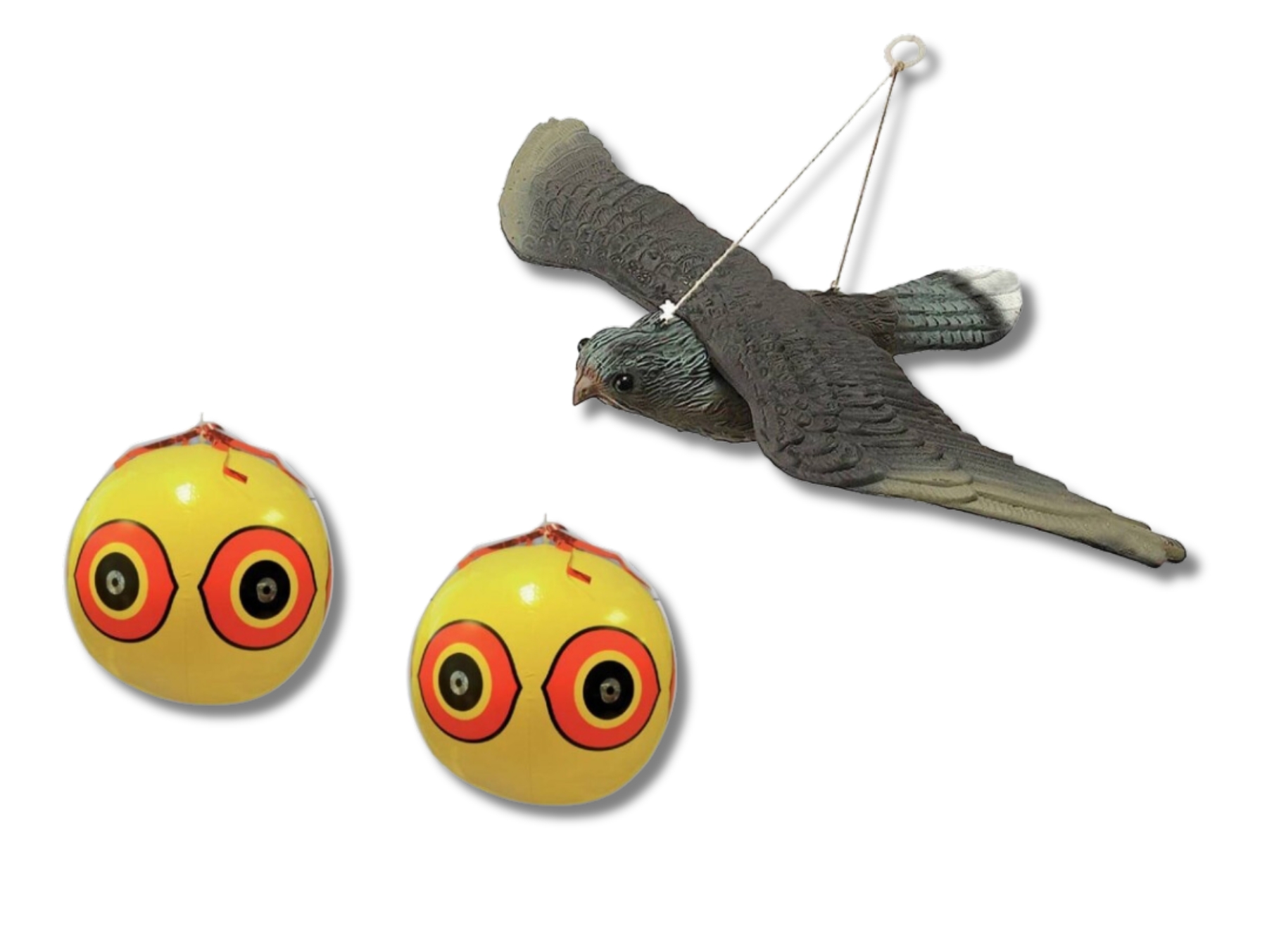 Снимка на КОМПЛЕКТ ЗА ПТИЦИ - 2 бр. Плашило ЖЪЛТО ХИЩНО ОКО + Плашило Ястреб с размах на крилете 51 см, GARDIGO , цена 22.04 лв