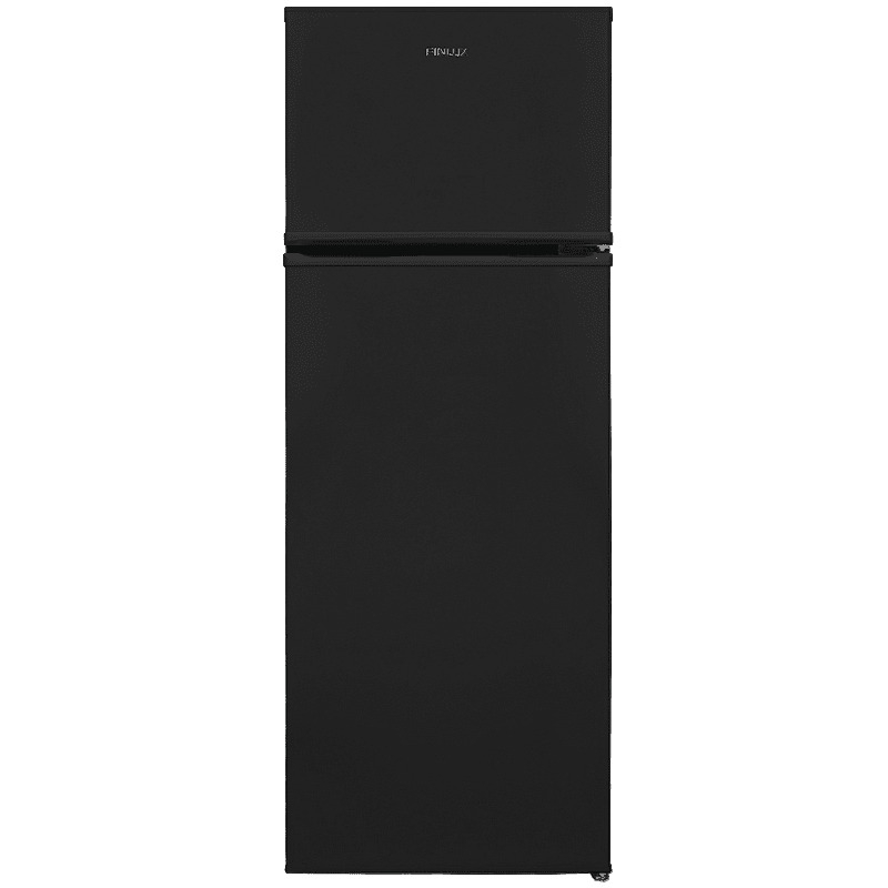 Хладилник Finlux FXRA-260BE, С горна камера, 213L, Клас E, Статична с-ма за охлаждане, Черен — снимка