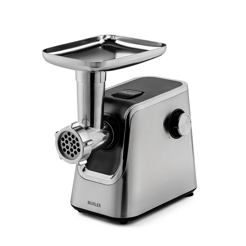 Месомелачка Muhler MG-1808TS, 1800W, Приставка за домати и колбаси, 2 кг/мин, Инокс/Черен — снимка
