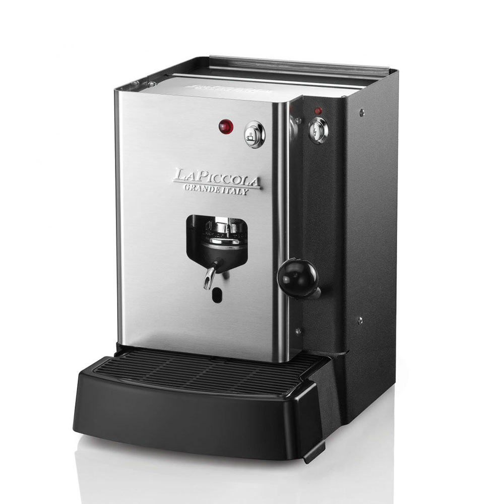 Еспресо машина La Piccola Sara Classic, 500 W, 15 бара, 3 литра, ESE капсули, Черен/Инокс — снимка