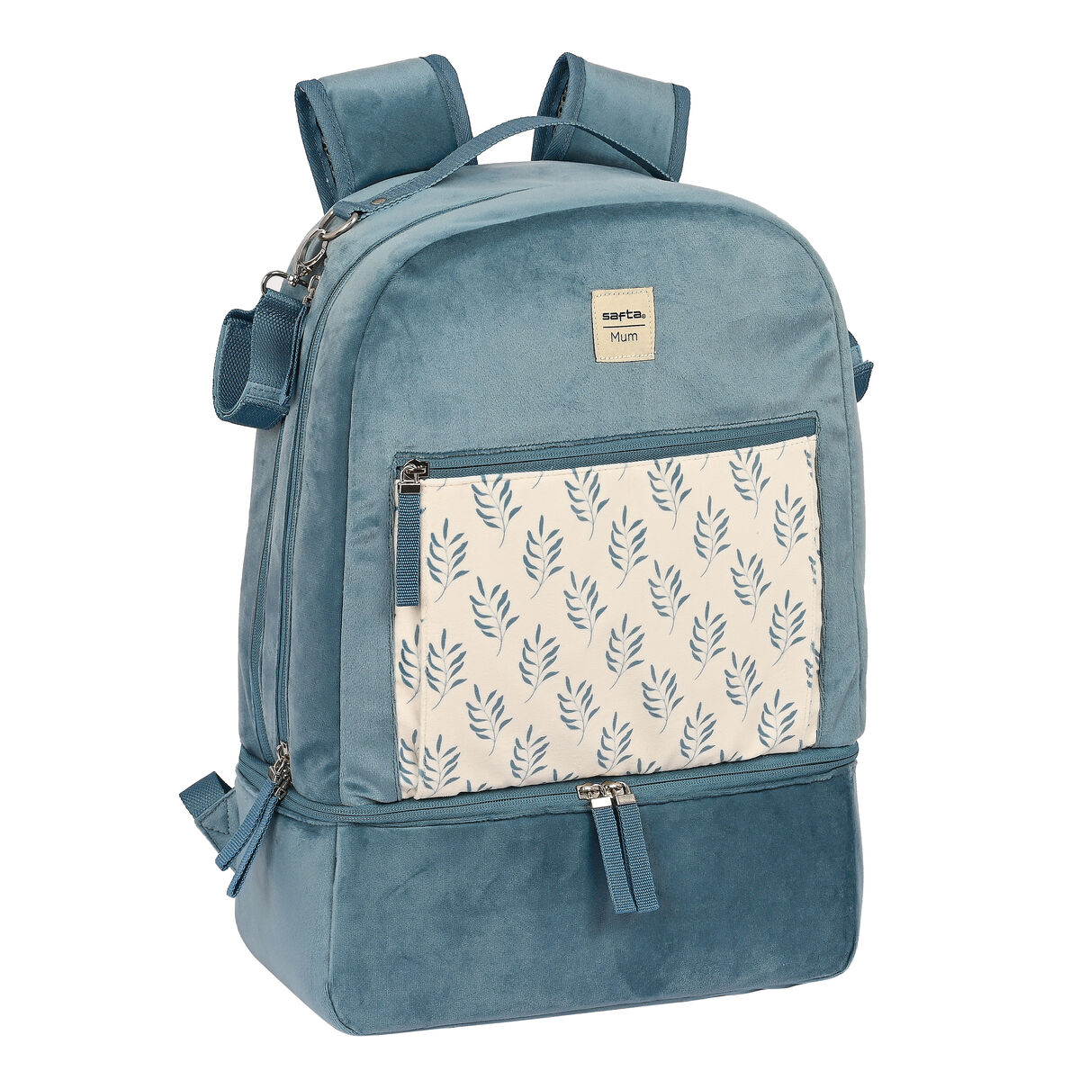 Backpack Accessories Baby Safta Mum Leaves цвят тюркоаз (30 x 43 x 15 cm) от Safta — продуктова снимка