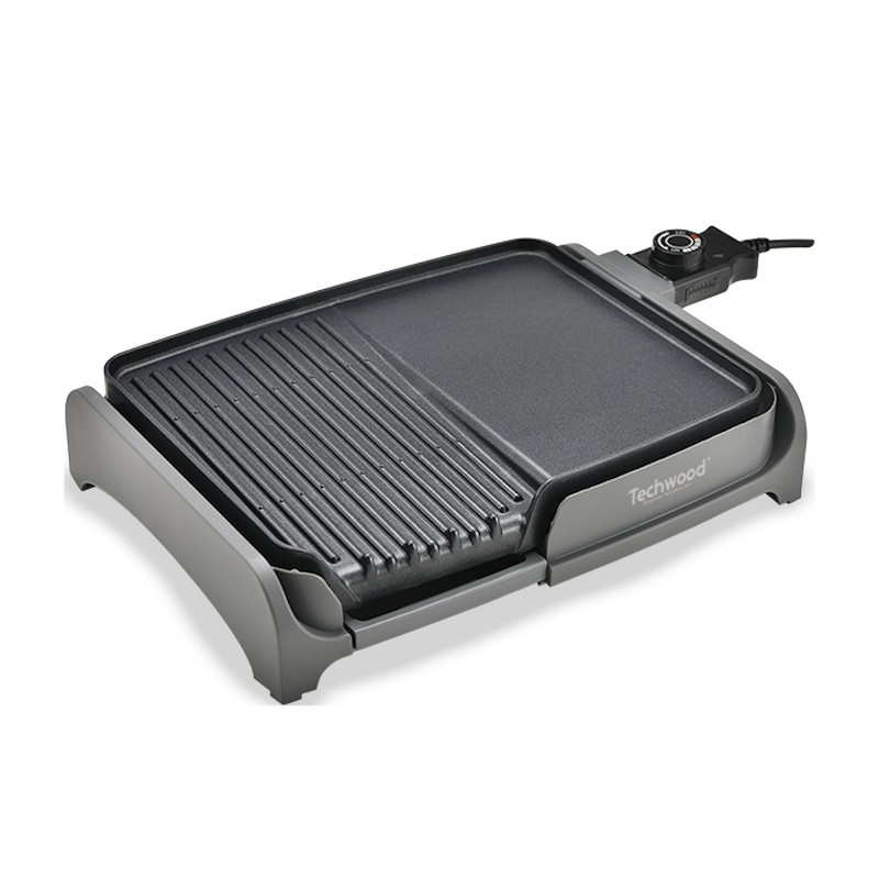 Скара тепаняки с грил 2в1 Techwood TTG-3326/2, 1600W, 33x26 см, Незалепващо покритие, Термостат, Черен от Techwood — продуктова снимка