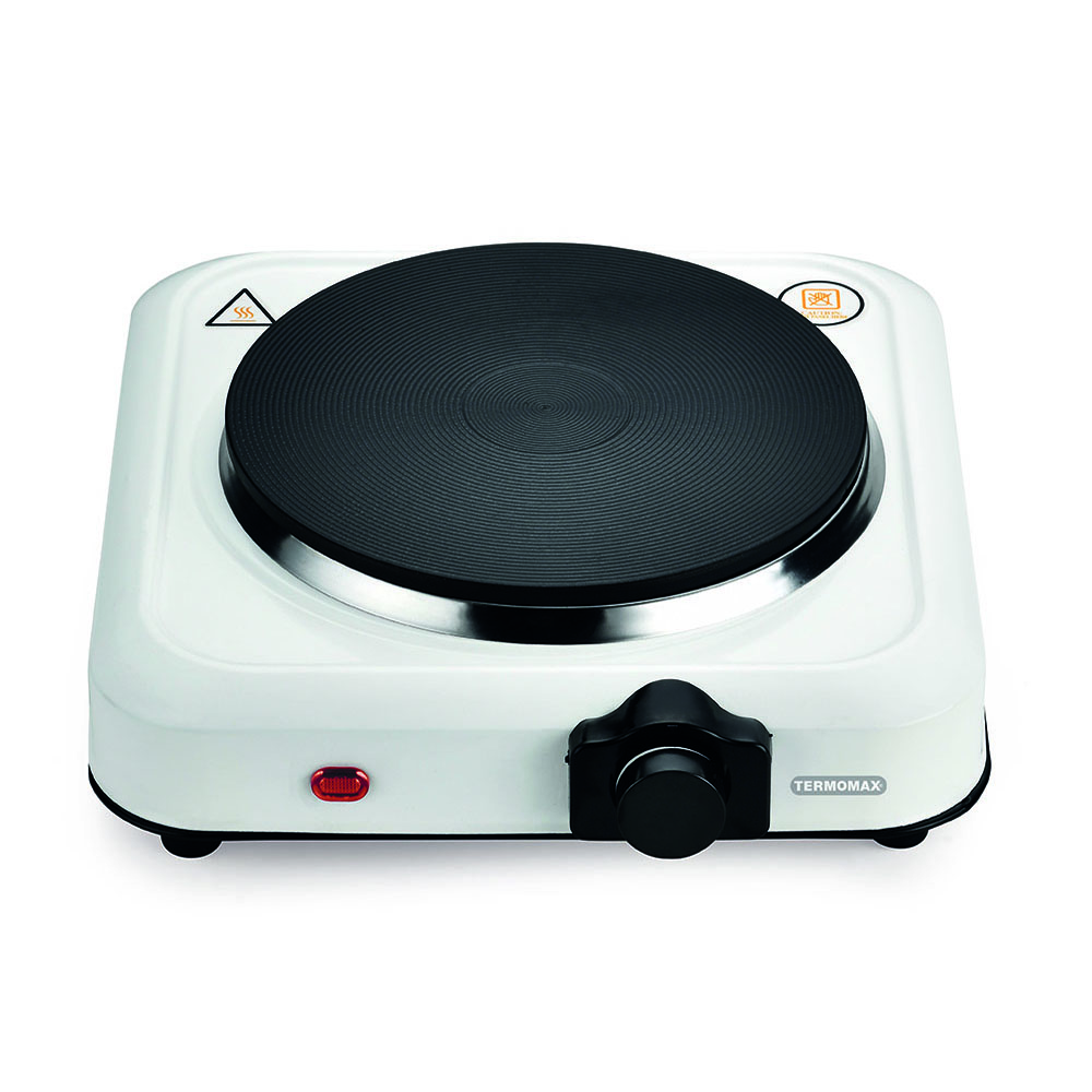 Единичен електрически котлон Termomax TX-100, 1500W, Термостат, Бял — снимка