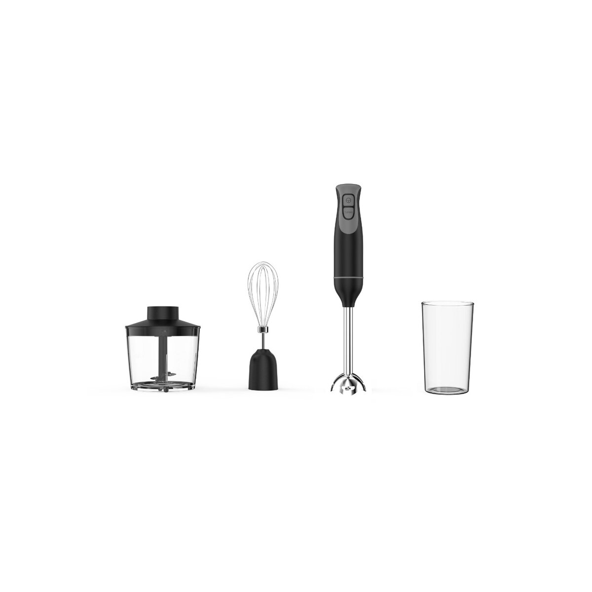 Пасатор, чопър и миксер 3в1 Oliver Voltz OV51112NSC, 600W, 700 мл, 2 скорости, Острие и приставка за разбъркване от неръждаема стомана, Черен — продуктова снимка