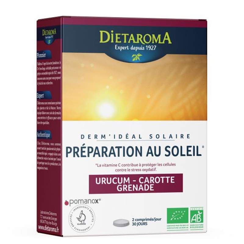 Анато + Морков + Нар – За равномерен тен и подготовка на кожата за слънце, 60 таблетки — снимка на продукта от Dietaroma