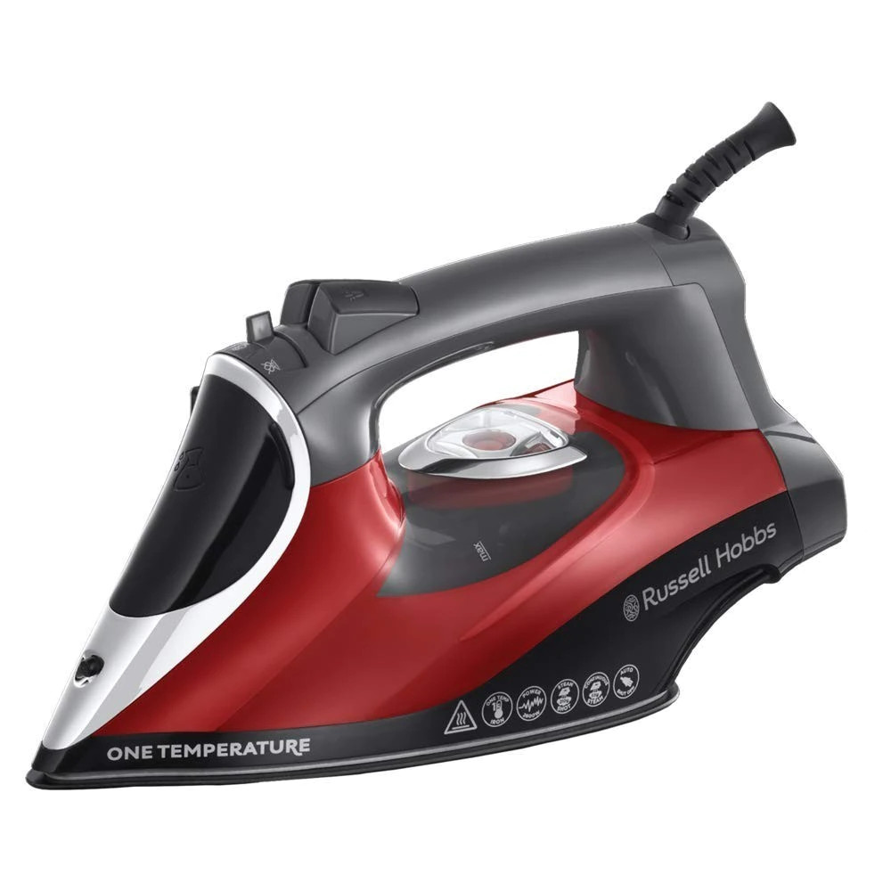 Ютия Russell Hobbs One Temperature 25090-56, 2600 W, Керамична плоча, Една оптимална температура, Самопочистване, 0.35 l, Червен/черен от Russell Hobbs — продуктова снимка