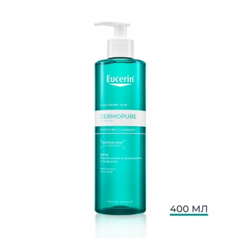 ЕУЦЕРИН ДЕРМОПЮР КЛИНИКЪЛ Измиващ гел 400 мл., козметика, опаковка  

7