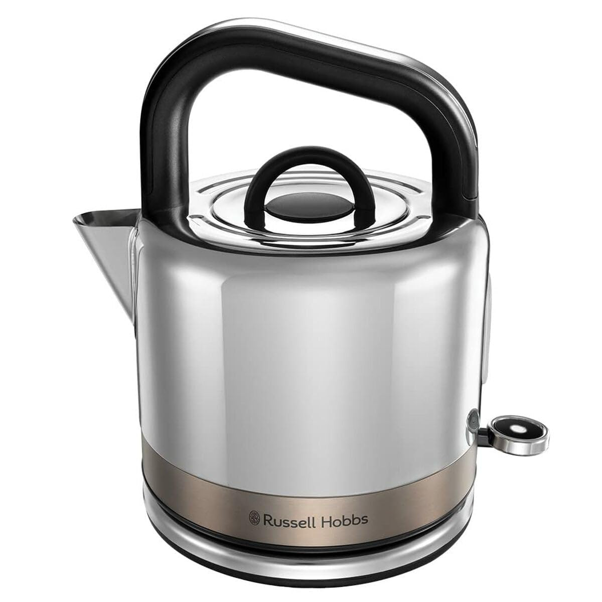 Електрическа кана Russell Hobbs Distinctions Titanium 26422-70, 2400W, 1.5 л, Бързо завиране, Миещ се филтър против котлен камък, 360° основа, Защити, Инокс/титан от Russell Hobbs — продуктова снимка