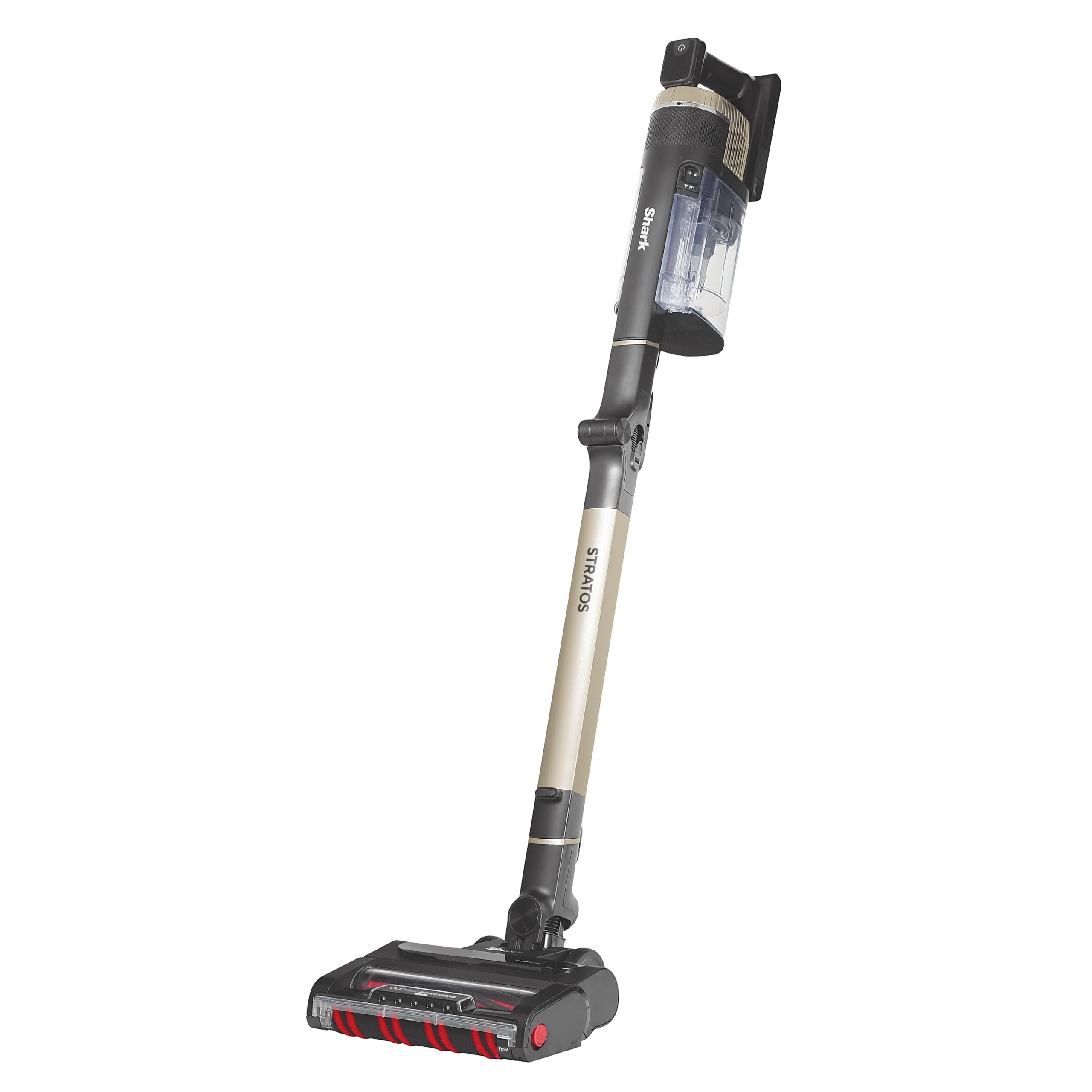 Вертикална прахосмукачка Shark Stratos True Pet Flexology IZ400EUT, 309W, 0.7L, Автономия 60 мин, Clean Sense IQ, Pet Pro, LED, Powerfins, Тъмносив/шампанско — снимка на продукта от Shark