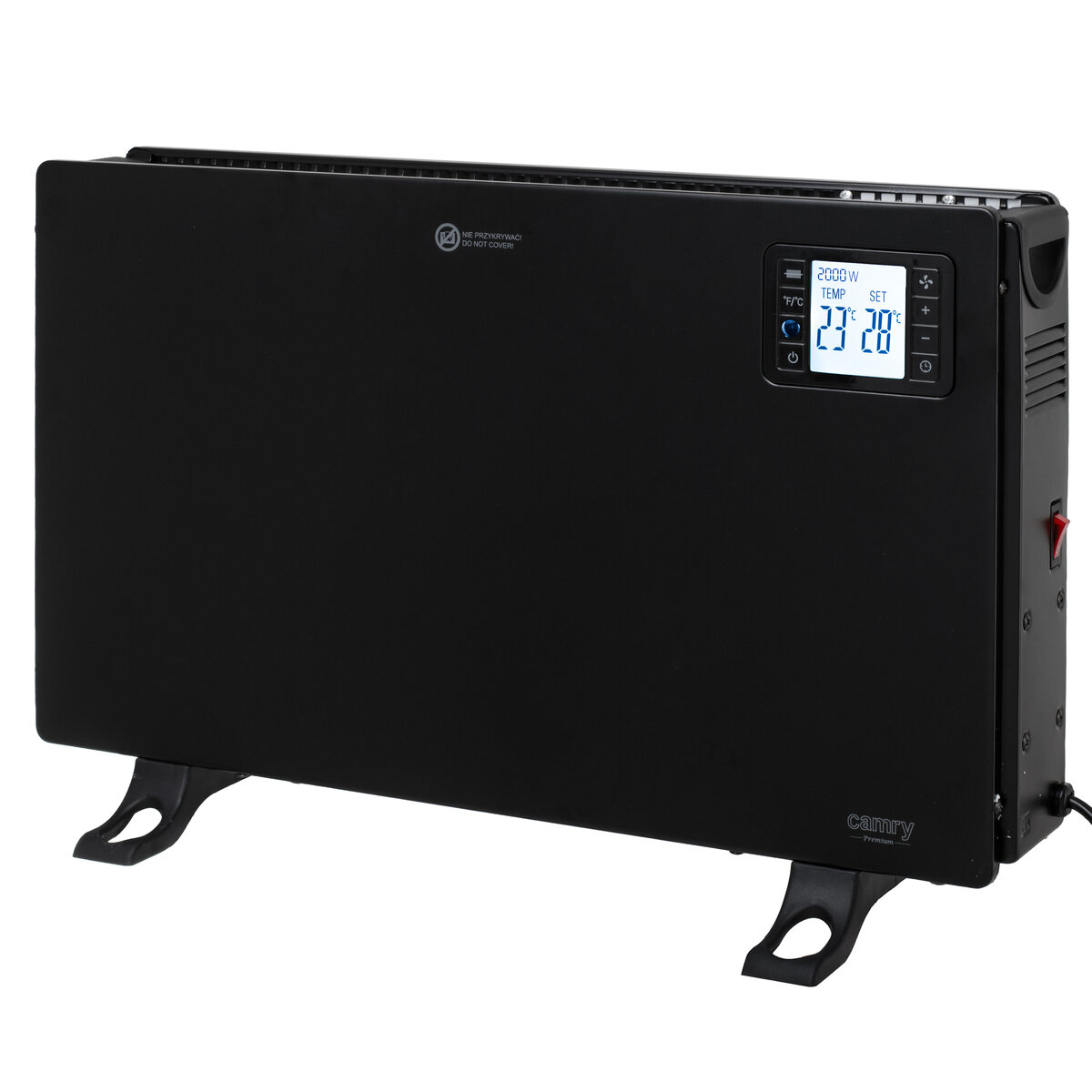Конвектор Camry CR-7739, 2000W, LCD дисплей, Дистанционно управление, Функция TURBO, 3 степени, Таймер, Термостат, Черен — снимка