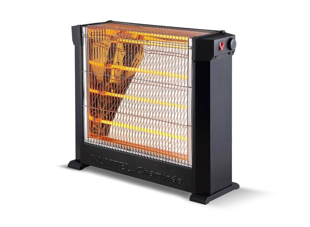 Кварцова печка LUXELL KS-2760, 2200W, 4 тръби, До 28 m², 52x60x17 cm, Черен — продуктова снимка